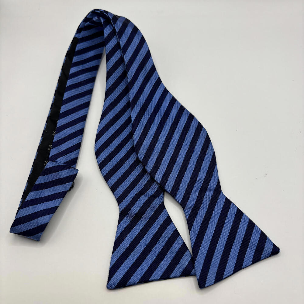 Brooks Brothers Blue Striped REPP  Bow Tie
